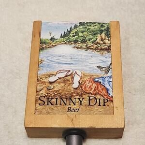 New Belgium Brewery SKINNY DIP Beer Tap 1-Sided Wood Handle